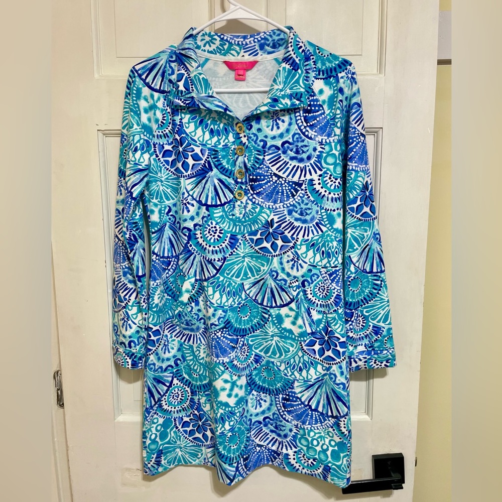 Lilly Pulitzer CAPTAIN SHELL POPOVER DRESS Size XS